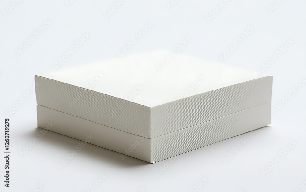 Fototapeta premium White square box on white background, packaging mockup
