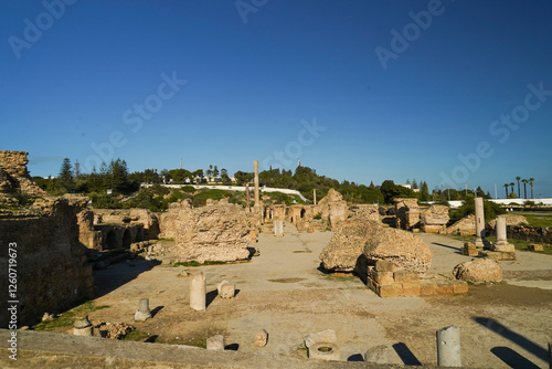 Il complesso archeologico con i resti delle Terme di Antonino, Area archeologica di Cartagine, Cartagine, Tunisia, Nord Africa photo