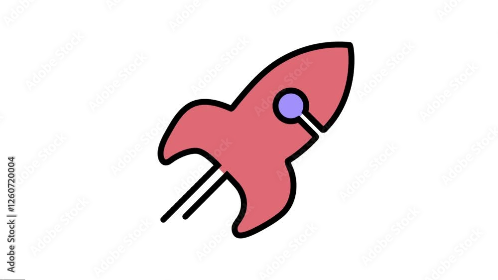Rocket icon animation elegance motion continuous line drawing. Rocket icon animation elegance motion continuous line drawing.