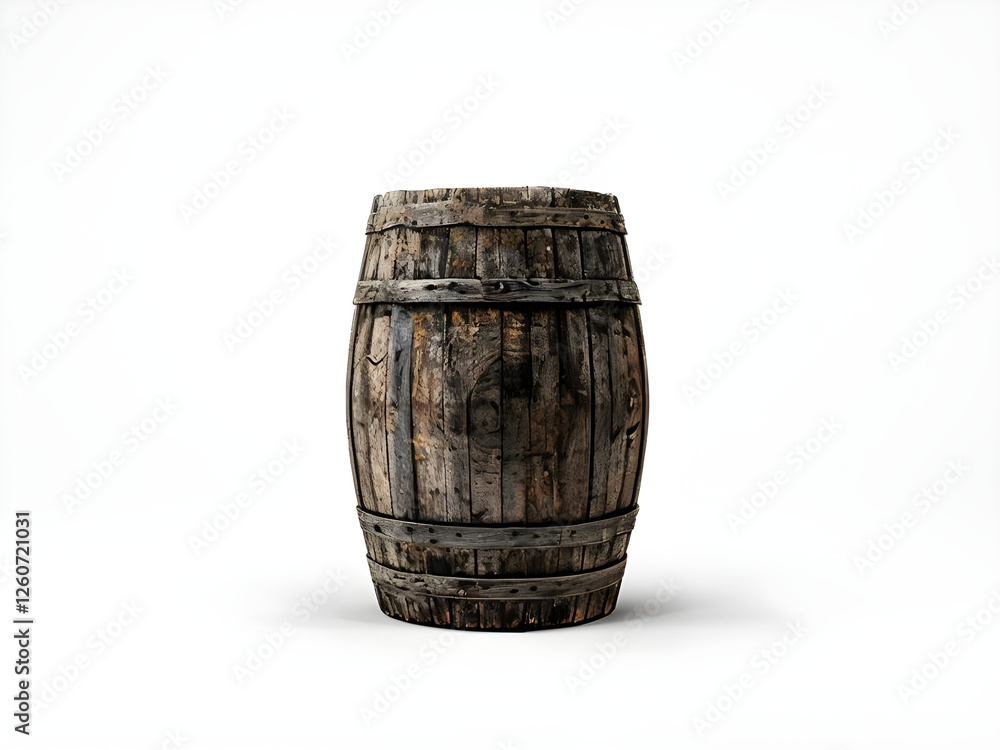 Obraz premium old barrel isolated on white