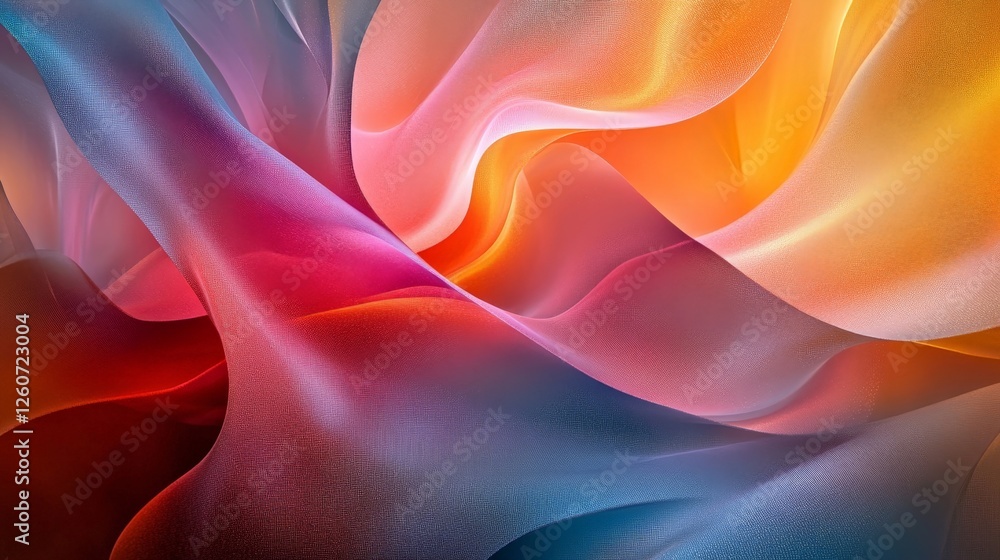 Fototapeta premium Colorful Abstract Waves Flowing Together in a Beautiful Harmonious Composition