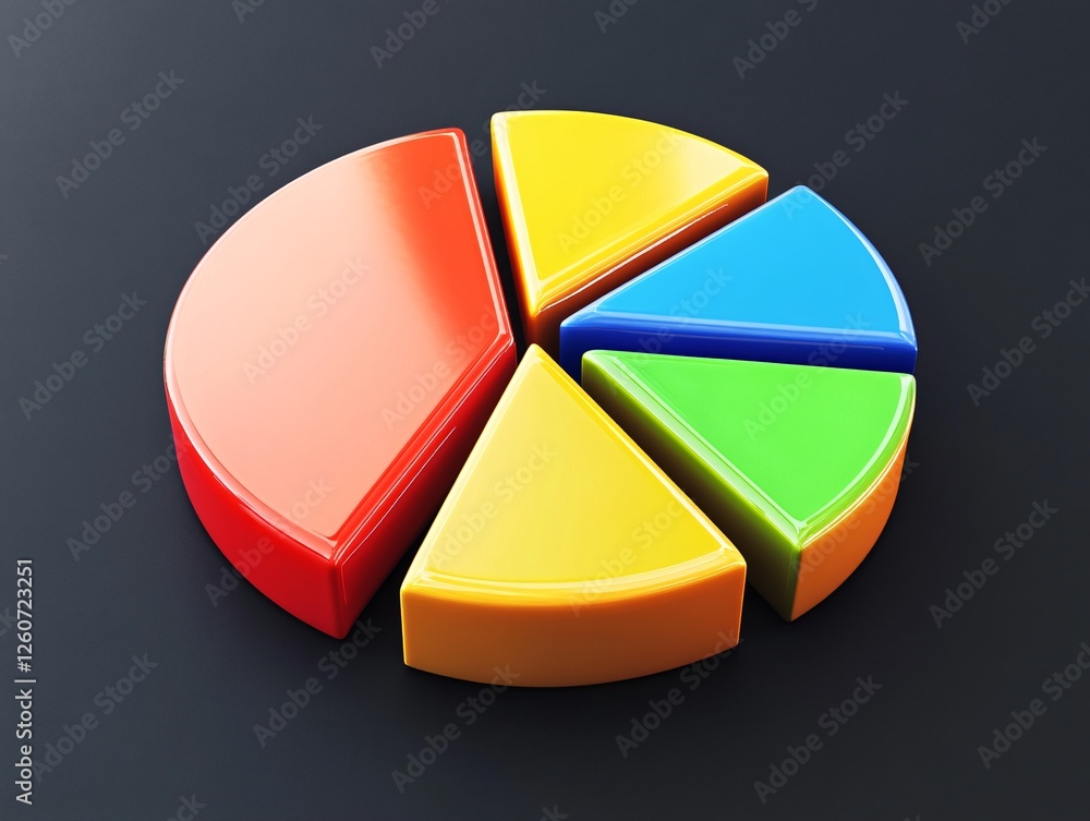 Obraz premium Pie Chart Icon in Photorealistic Style