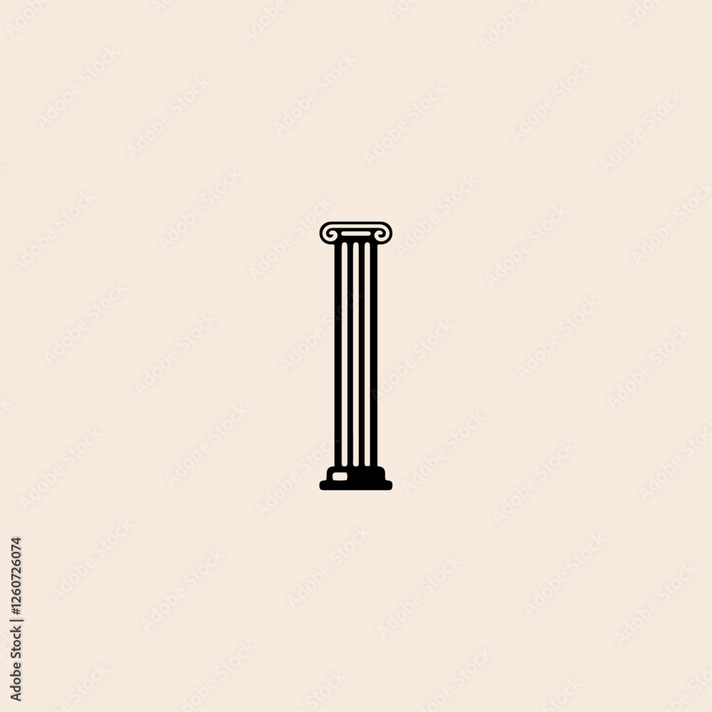 Ancient Columns icon flat vector design. Ancient Columns icon flat vector design.