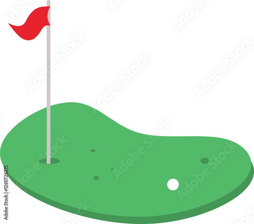 Golf Hole With Flag