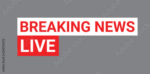 Live Breaking News Broadcast Banner on Television Screen. Vector Illustration.