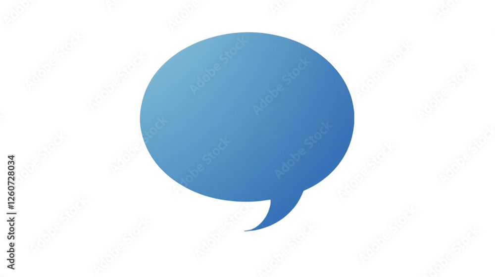 Blue speech bubble communicating ideas on transparent background Blue speech bubble communicating ideas on transparent background