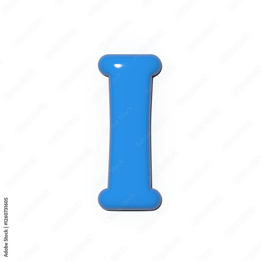 A glossy 3D rendering of the letter I presented in a light blue hue against a stark white background Modern typeface is used for digital display A glossy 3D rendering of the letter I presented in a light blue hue against a stark white background Modern typeface is used for digital display