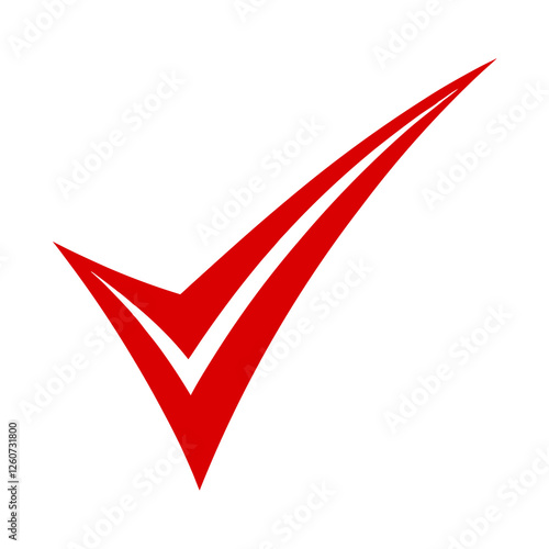 Bold Red Check Mark Icon for Approval and Validation Branding.