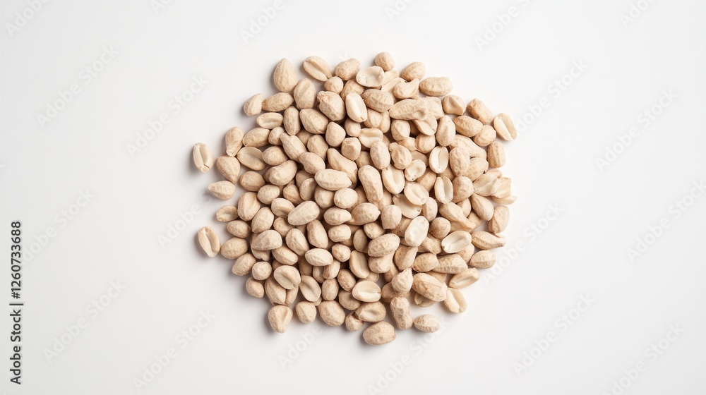Pile of shelled peanuts on white background Pile of shelled peanuts on white background