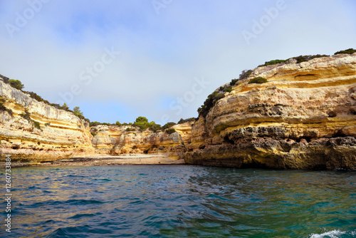 The Algarve Rocks Formation is a unique and stunning natural wonder located in the coastal town of Porches Portugal photo