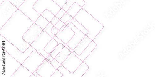 Abstract background with pink colors lines pattern texture. squares in bright light with soft shadows as pattern. Geometric vector pattern, repeating thin linear square diamond shape and rectangle.