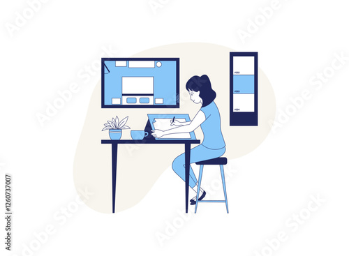 Illustration of an Creative Industry Interior Designer