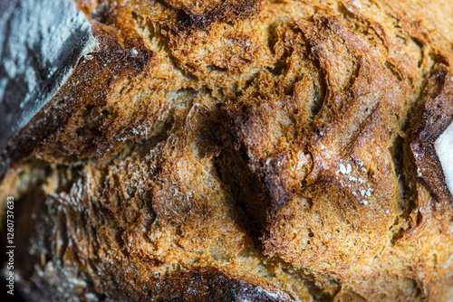 Freshly baked sourdough rye bread photo