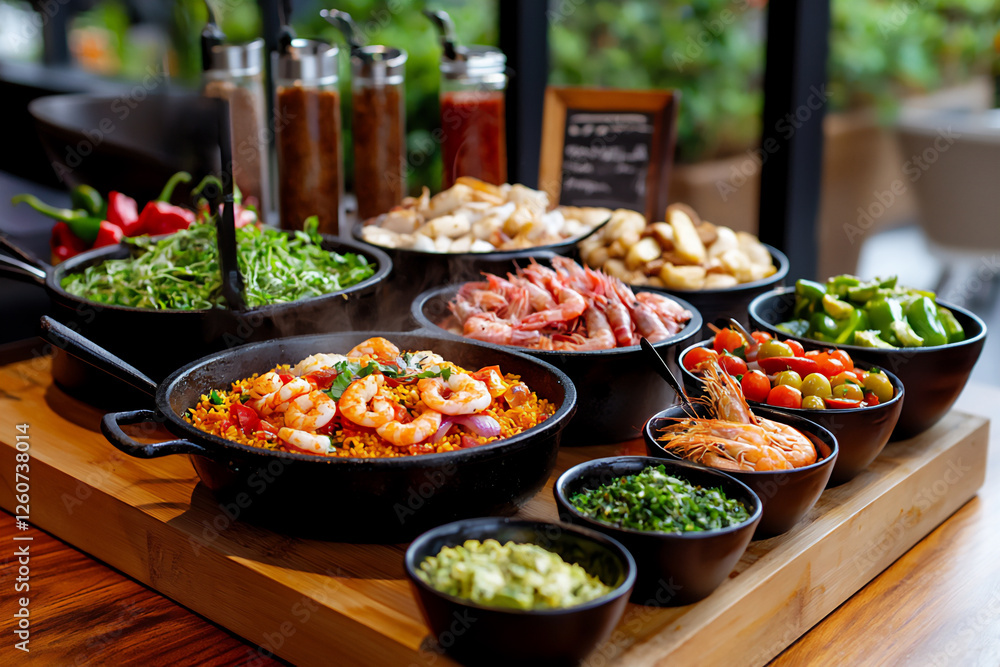 Obraz premium paella bar setup