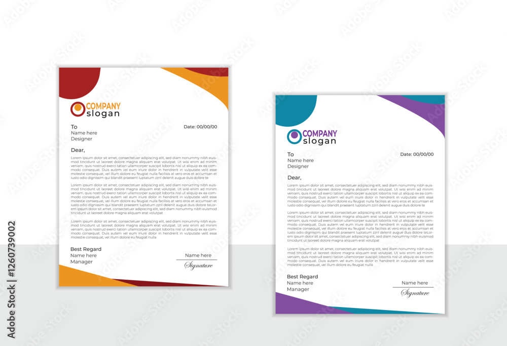 Vector modern unique letterheads template design Vector modern unique letterheads template design