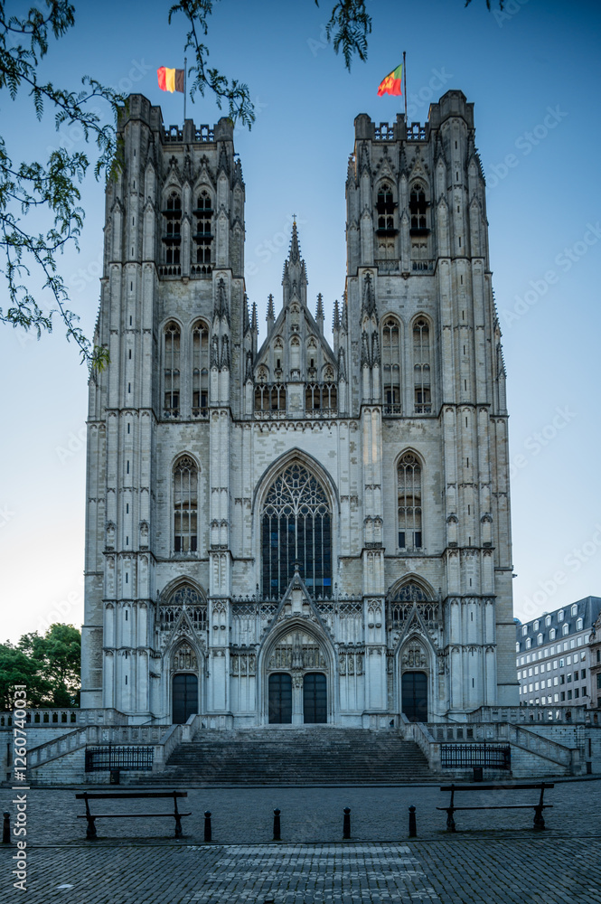 Fototapeta premium brussels belgium city street views on beautful spring day