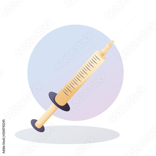 Vector illustration of a syringe with a needle, used for medical injections, vaccinations, and treatments in healthcare settings.  
