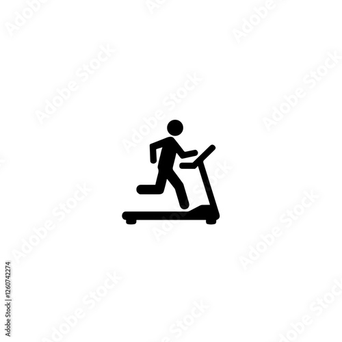 Running on a treadmill in line art style, fitness motivation
