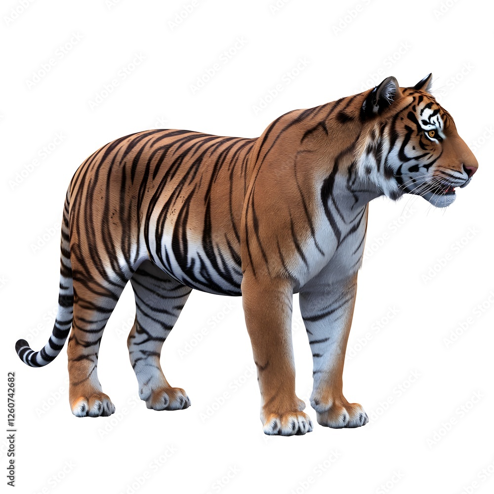 Obraz premium Majestic Standing Tiger with Blue Eyes.