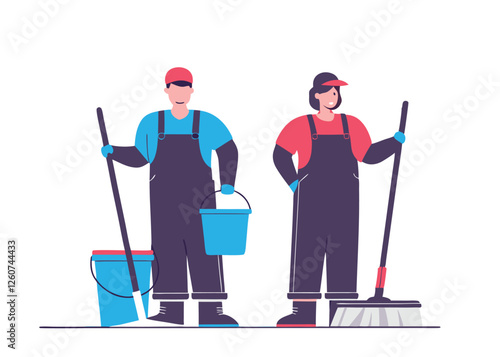 Proud Sanitation Workers Celebrate Labor Day. Vector Illustration Pride Design  
