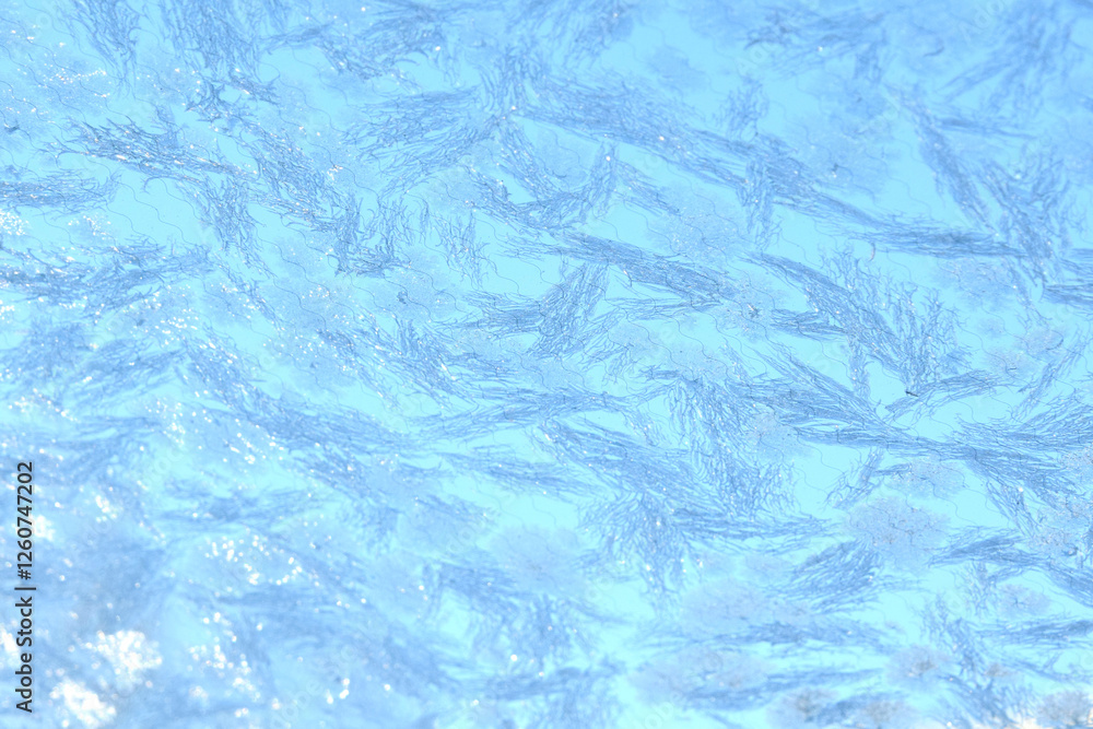Obraz premium Magic background. Ice patterns on winter glass