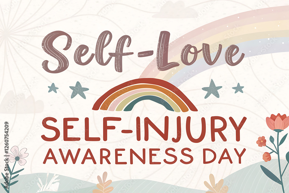 Obraz premium self injury awareness day, Poster, Banner, Story, Post,