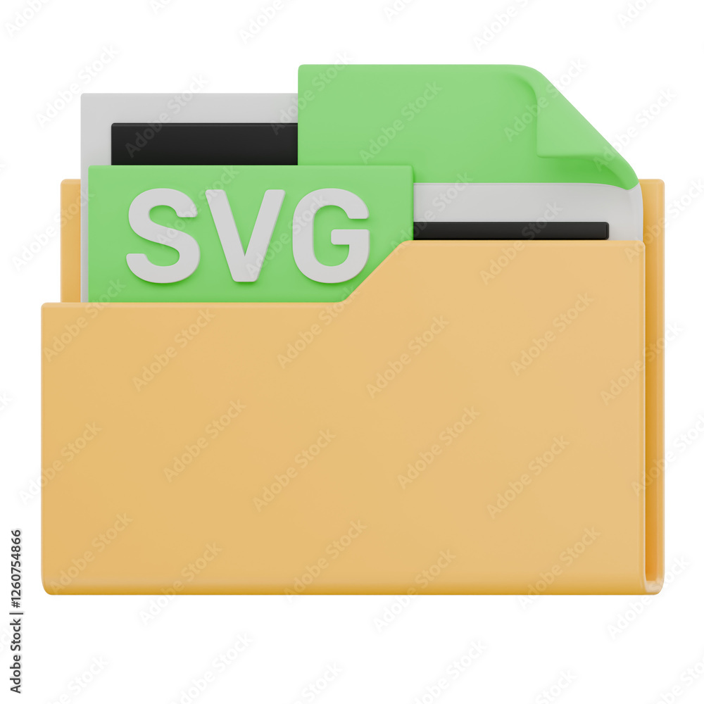 3D SVG File Folder Format Icon 3D SVG File Folder Format Icon