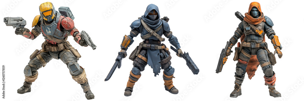 A collectible action figure from a game isolated on a transparent background A collectible action figure from a game isolated on a transparent background