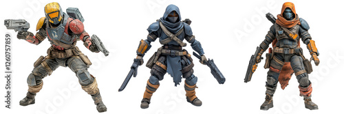 A collectible action figure from a game isolated on a transparent background
