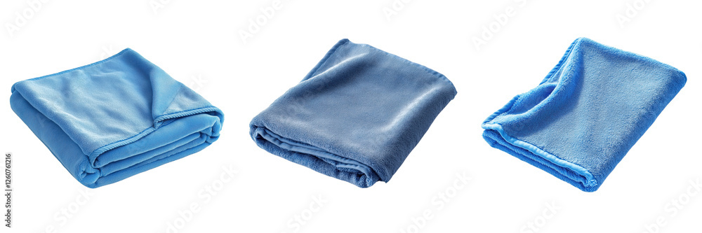 A foldable travel towel made of quick-drying microfiber isolated on a transparent background A foldable travel towel made of quick-drying microfiber isolated on a transparent background