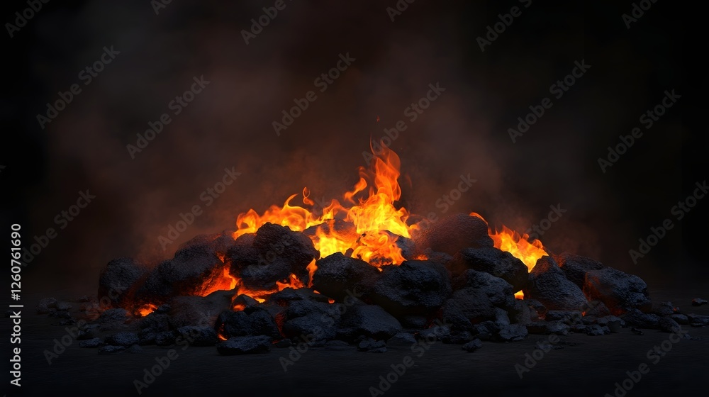 A dramatic and intense scene of a raging wildfire or bonfire with towering flames burning brightly creating a fiery and powerful display of energy and destruction against a dark background A dramatic and intense scene of a raging wildfire or bonfire with towering flames burning brightly creating a fiery and powerful display of energy and destruction against a dark background