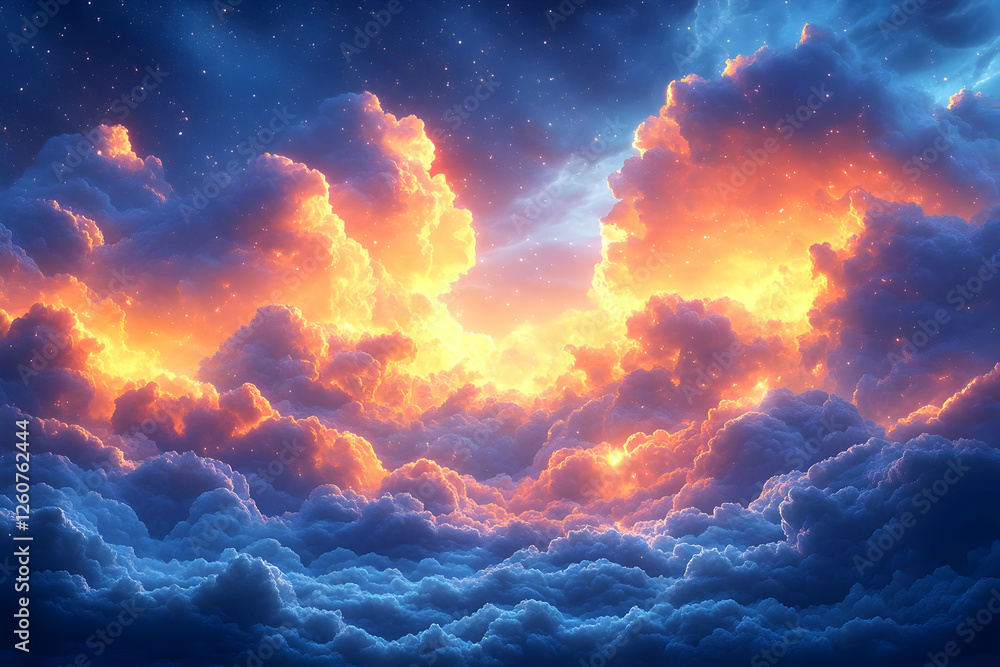 Pixelated Glowing Clouds Sunset Sky Pixelated Glowing Clouds Sunset Sky