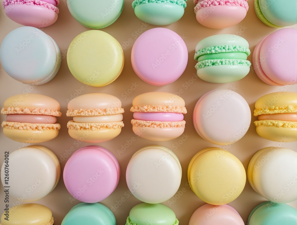 Pastel Macarons Flat Lay Pastel Macarons Flat Lay
