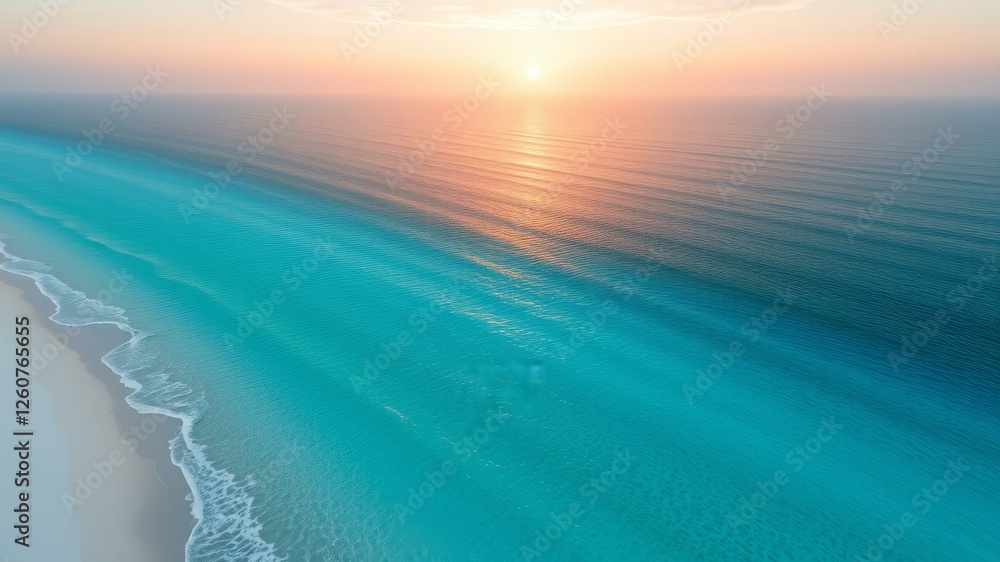 Fototapeta premium Warm Sunset with Soft Clouds and a Peaceful Twilight Glow