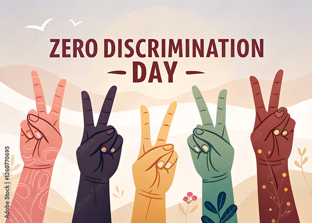 Fototapeta premium zero discrimination day Poster, Social Media Post, zero discrimination day Banner,
