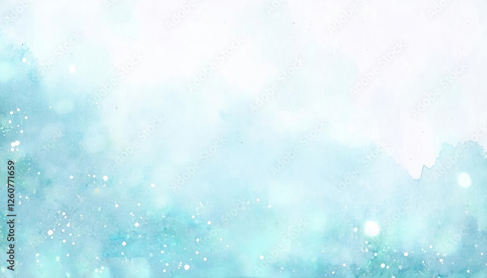 soft aqua watercolor background with snow like white splatter for winter designs, serene and abstract aesthetic
soft aqua watercolor background with snow like white splatter for winter designs, serene and abstract aesthetic