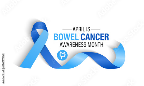 Bowel Cancer Awareness Month is observed every year in April to raise awareness about bowel cancer. Banner design, cards, prints, social networks, posters, flyers and background design templates.