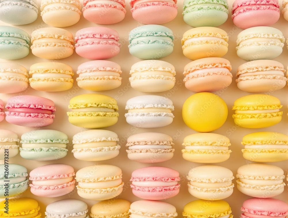 Obraz premium Pastel Macarons Flat Lay