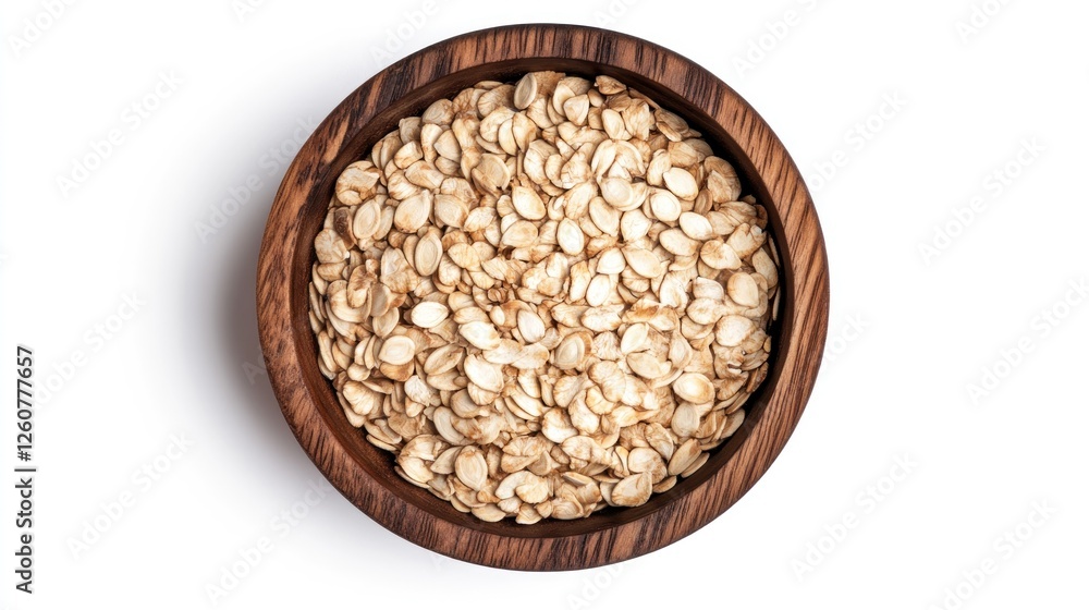 Wooden Bowl of Rolled Oats Wooden Bowl of Rolled Oats