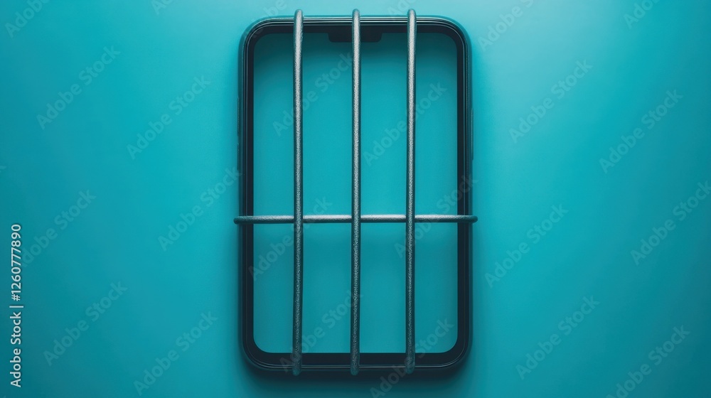 Digital Prison: A Symbolic Representation of Individuals Trapped Inside Smartphones Highlighting the Dangers of Online Control and Connectivity Digital Prison: A Symbolic Representation of Individuals Trapped Inside Smartphones Highlighting the Dangers of Online Control and Connectivity