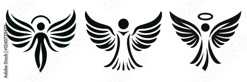 Vector illustration of angel with  wings