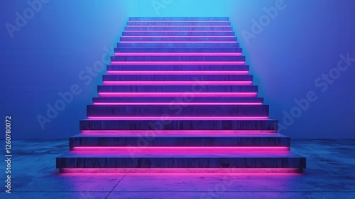 Abstract glowing staircase leading through bond market levels, Government Bonds  Sovereign Bonds  Investment Strategy, stepwise growth photo