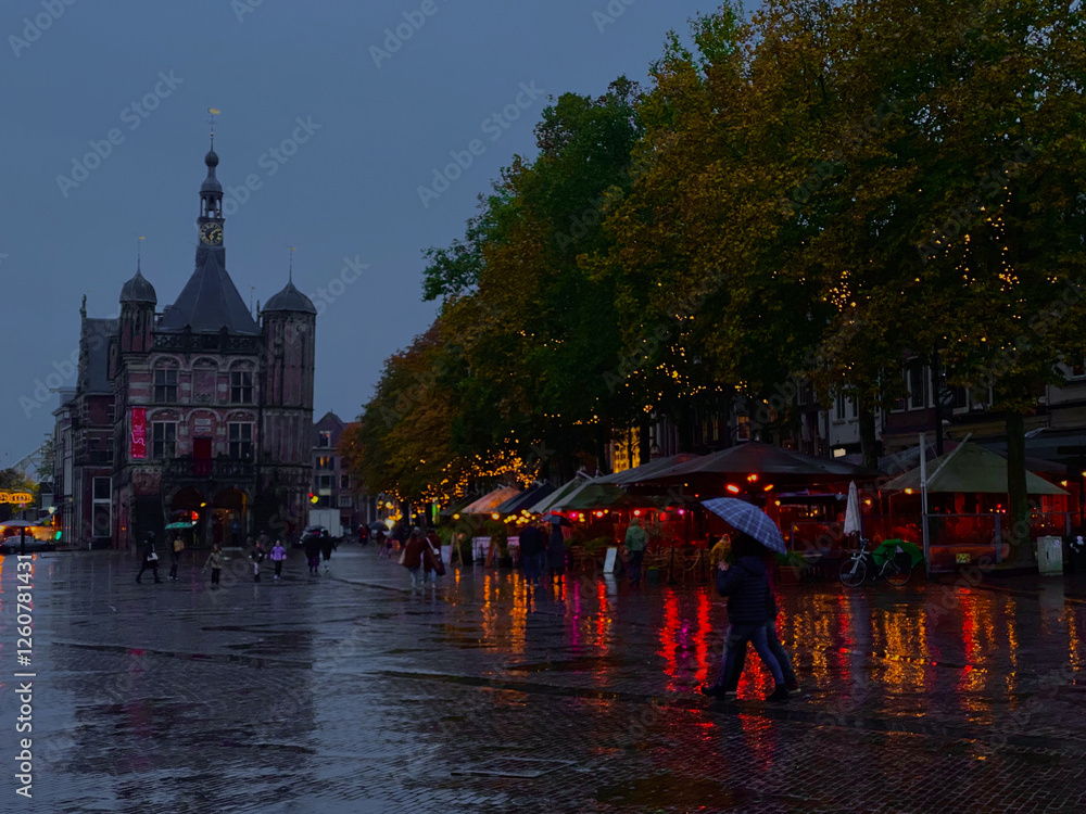 View of the old town of Deventer at night