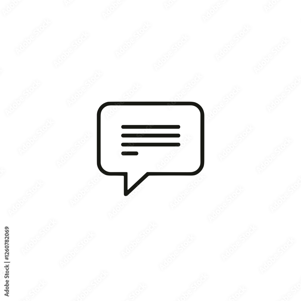 Comment section icon featuring clean black line art, digital communication Comment section icon featuring clean black line art, digital communication