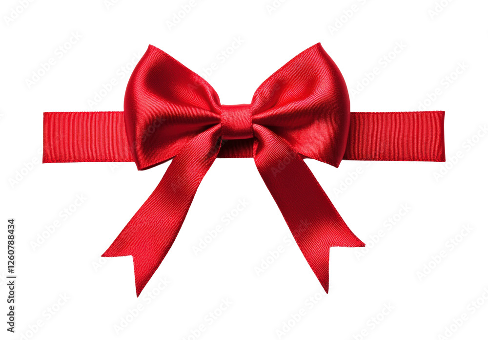 Elegant red bow decoration for special events isolated on transparent background, png Elegant red bow decoration for special events isolated on transparent background, png