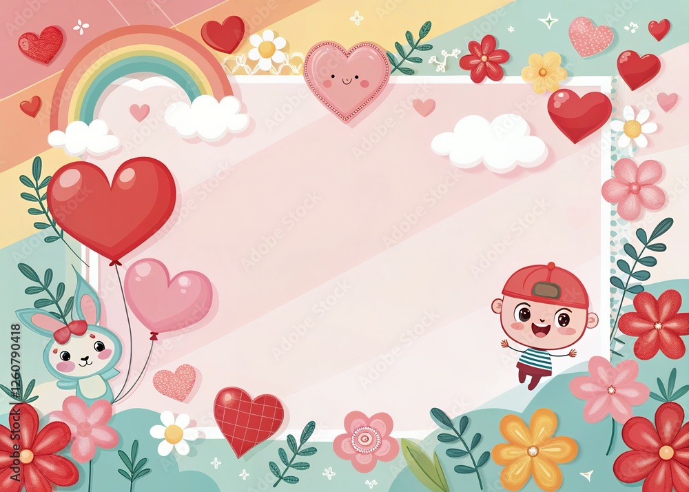 Valentine's day frame heart background, banner with gift box and heart decorate on stage and abstract valentine frame with creative Valentine's day frame heart background, banner with gift box and heart decorate on stage and abstract valentine frame with creative
