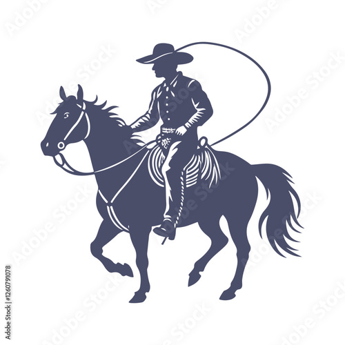 Cowboy Silhouettes Clip art Vector Illustration