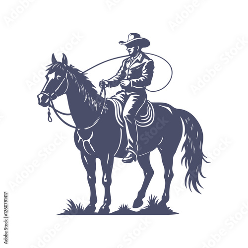 Cowboy Silhouettes Clip art Vector Illustration