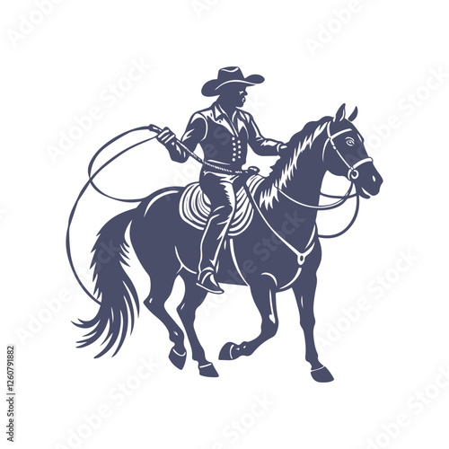 Cowboy Silhouettes Clip art Vector Illustration