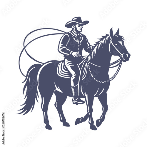 Cowboy Silhouettes Clip art Vector Illustration